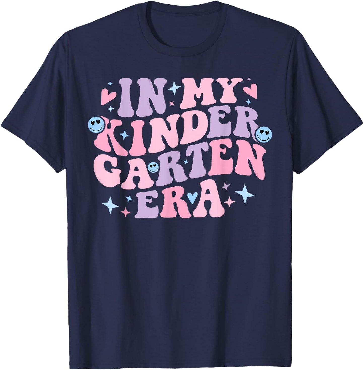 In My Kindergarten Era Groovy Back to School Teacher Student T-Shirt - T-Shirt | Navy