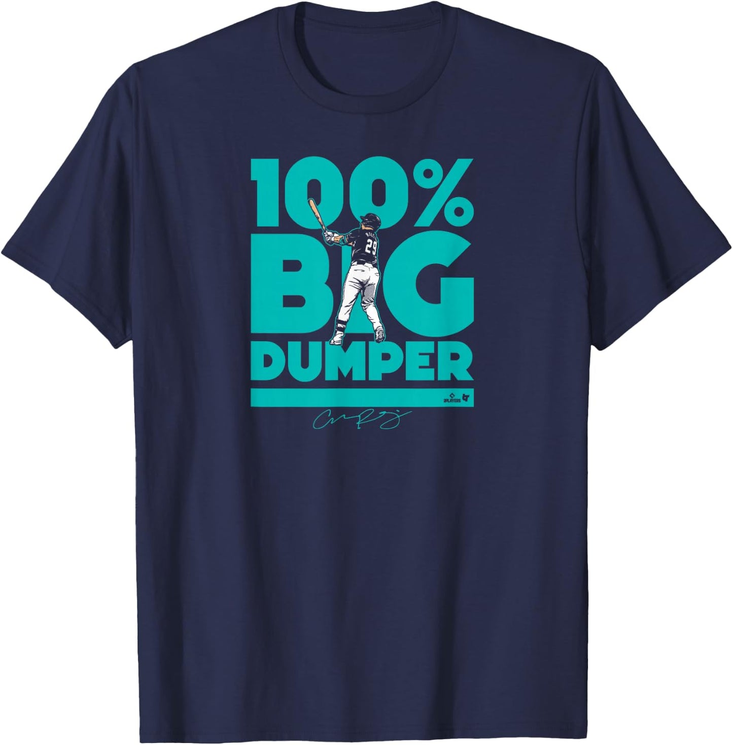 BreakingT Cal Raleigh - 100% Big Dumper - Seattle Baseball , Small, Blue T-Shirt - T-Shirt | Navy