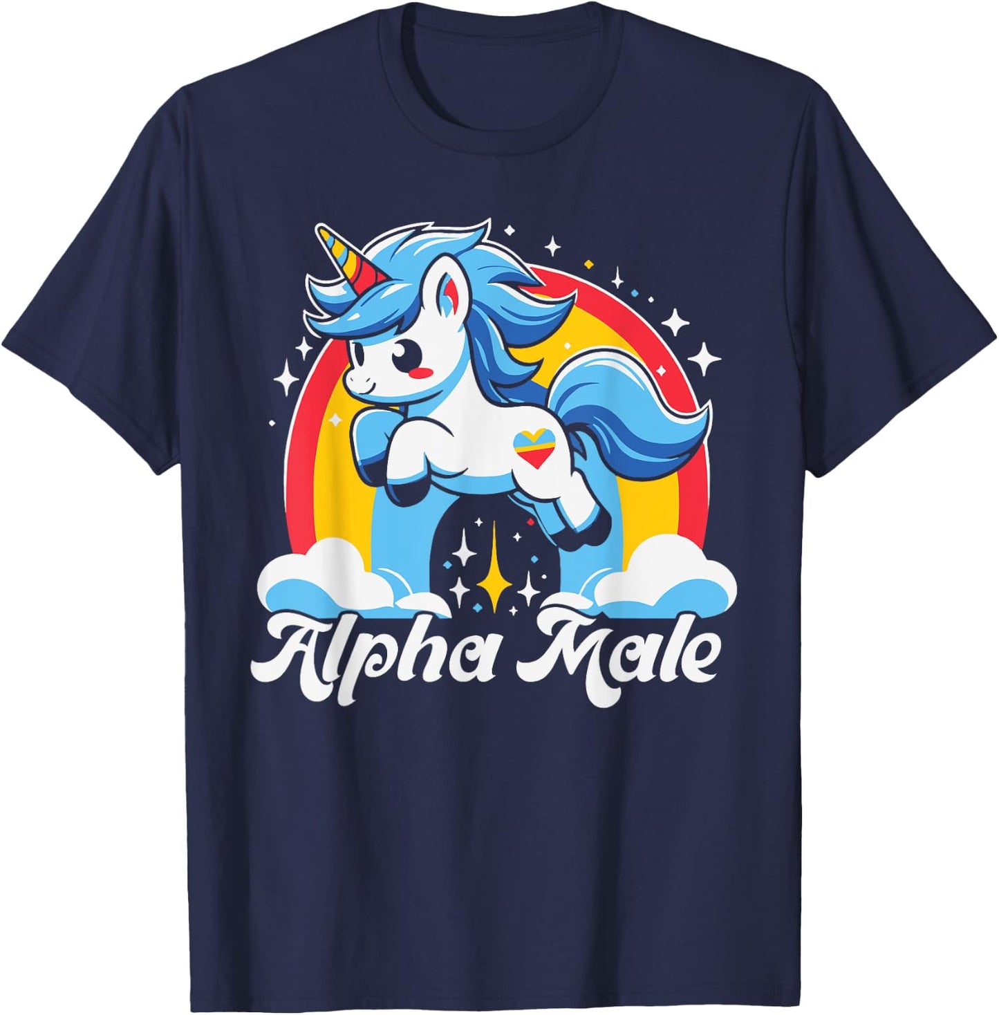 Unicorn Alpha Male Funny Unicorn Lover T-Shirt - T-Shirt | Navy