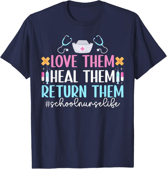 School Nurse Life School Nursing School Nurse Appreciation T-Shirt - T-Shirt | Navy