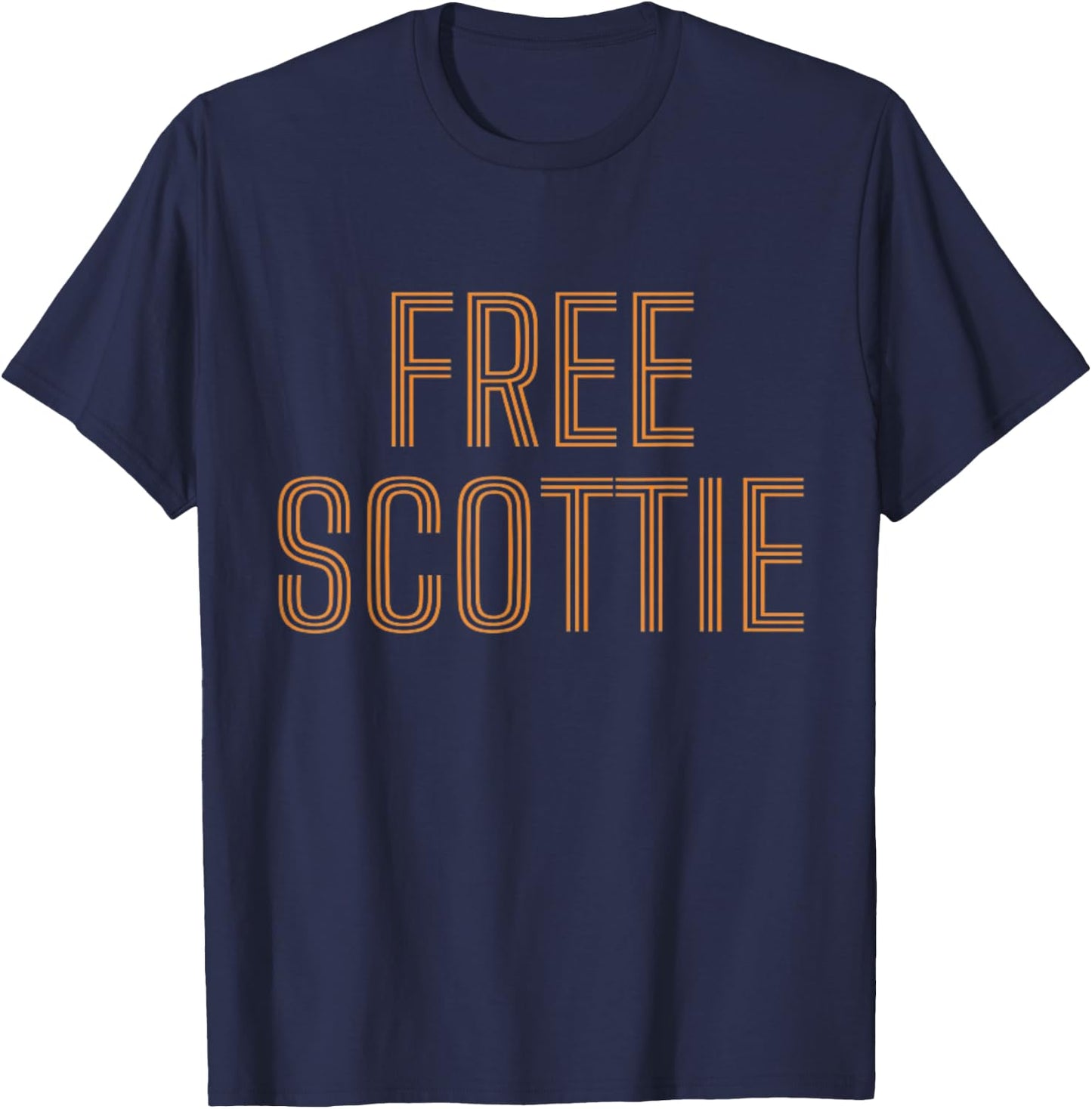 Funny Free Scottie Mug Shot Humour T-Shirt - T-Shirt | Navy