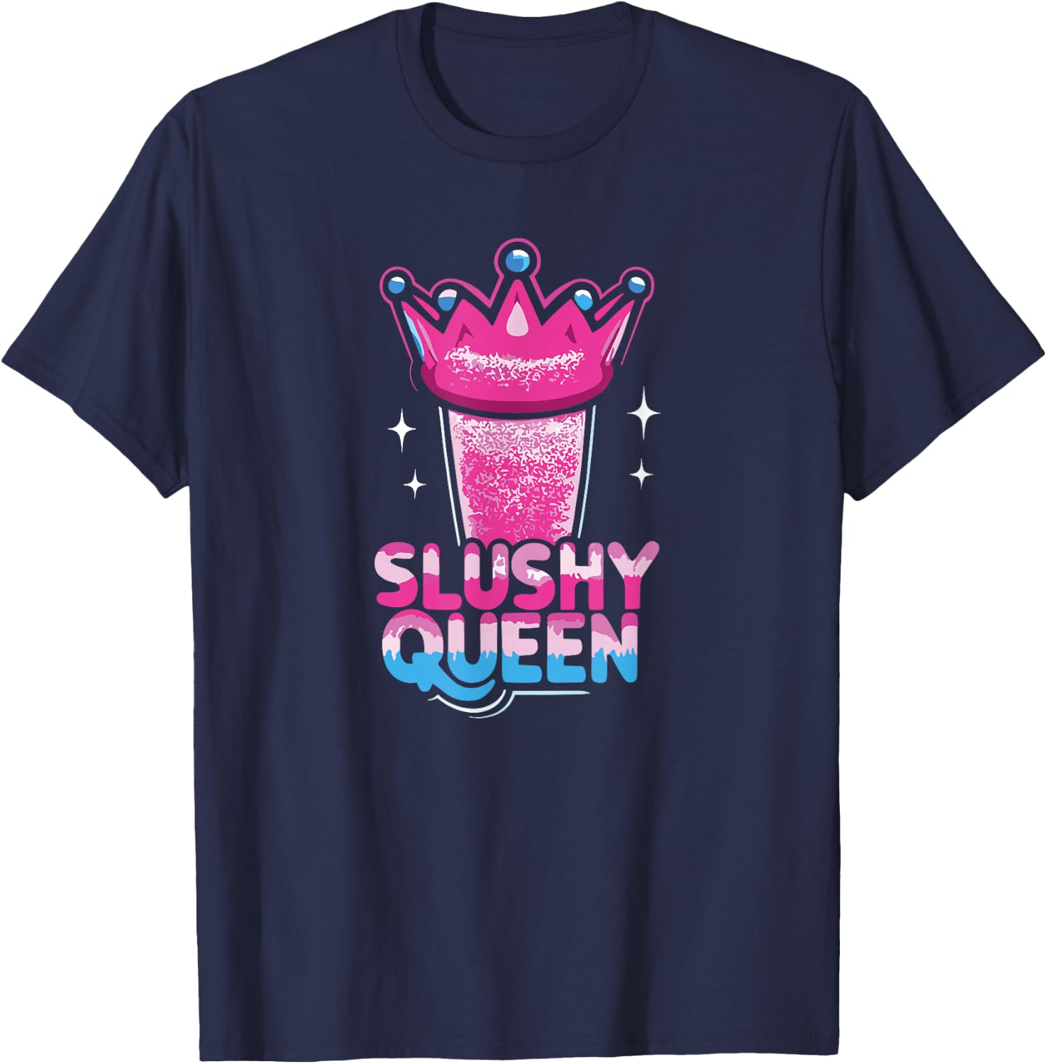 Slushy Queen Crowned in Frost T-Shirt - T-Shirt | Navy