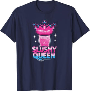 Slushy Queen Crowned in Frost T-Shirt - T-Shirt | Navy
