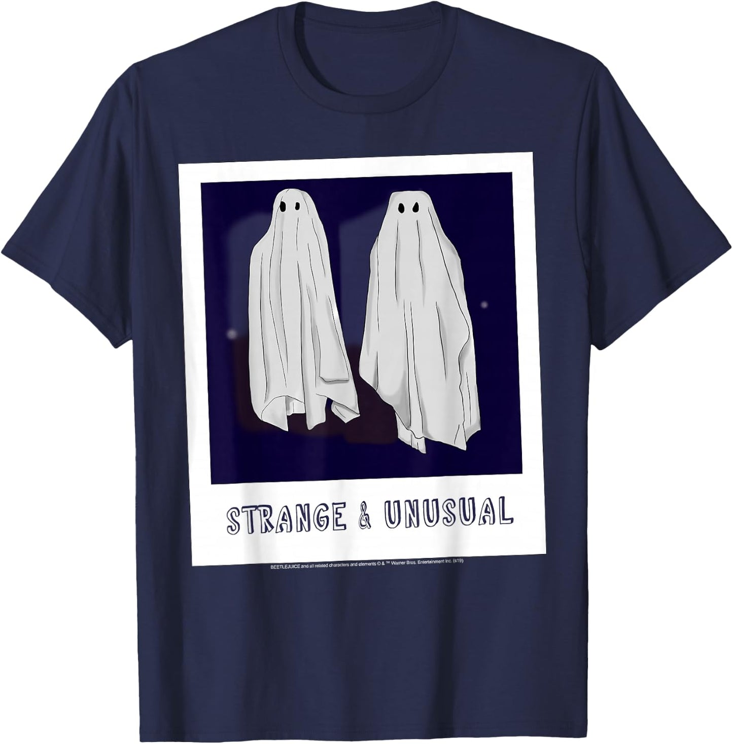 Beetlejuice Ghost Polaroid Strange & Unusual T-Shirt - T-Shirt | Navy