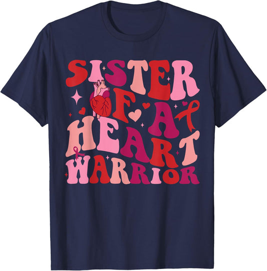 Sister Of A Heart Warrior T-Shirt - T-Shirt | Navy