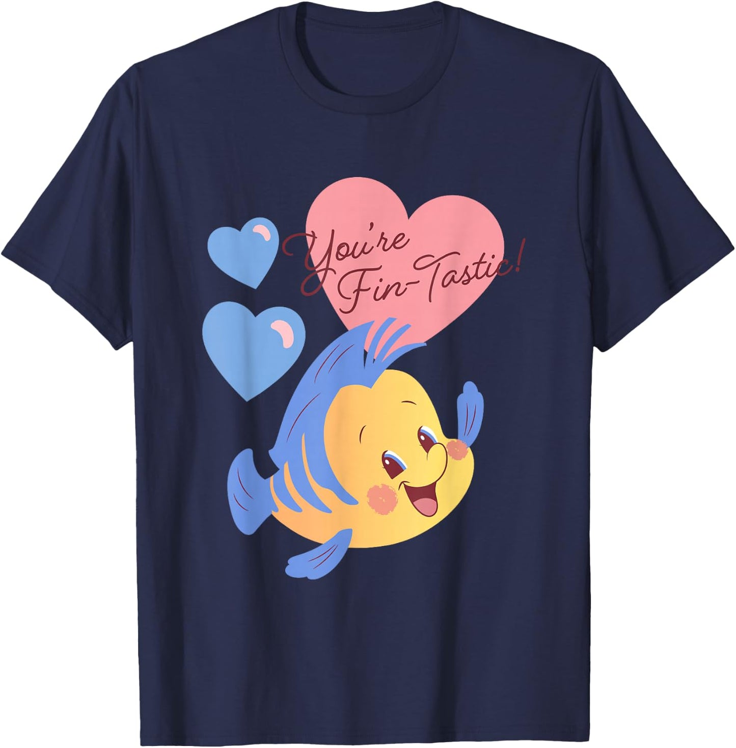 Disney The Little Mermaid Valentine's Day You're Fin-tastic! T-Shirt - T-Shirt | Navy