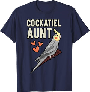 Cockatiel Aunt Parrot Owner Auntie Cockatoo Pet Weiro Bird T-Shirt - T-Shirt | Navy