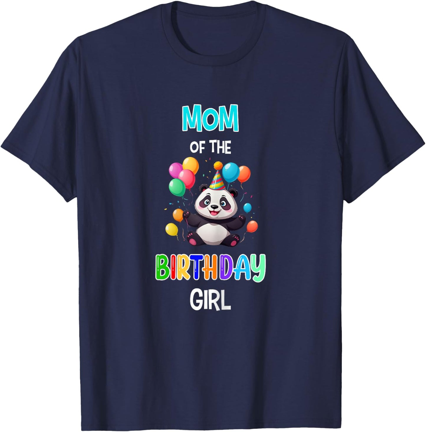 Mom of the Birthday Girl Panda Lover Mother Panda Birthday T-Shirt - T-Shirt | Navy