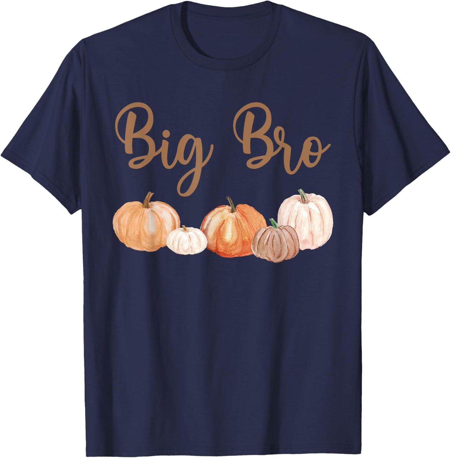 Big Brother of Little Pumpkin First Birthday Autumn Pumpkin T-Shirt - T-Shirt | Navy
