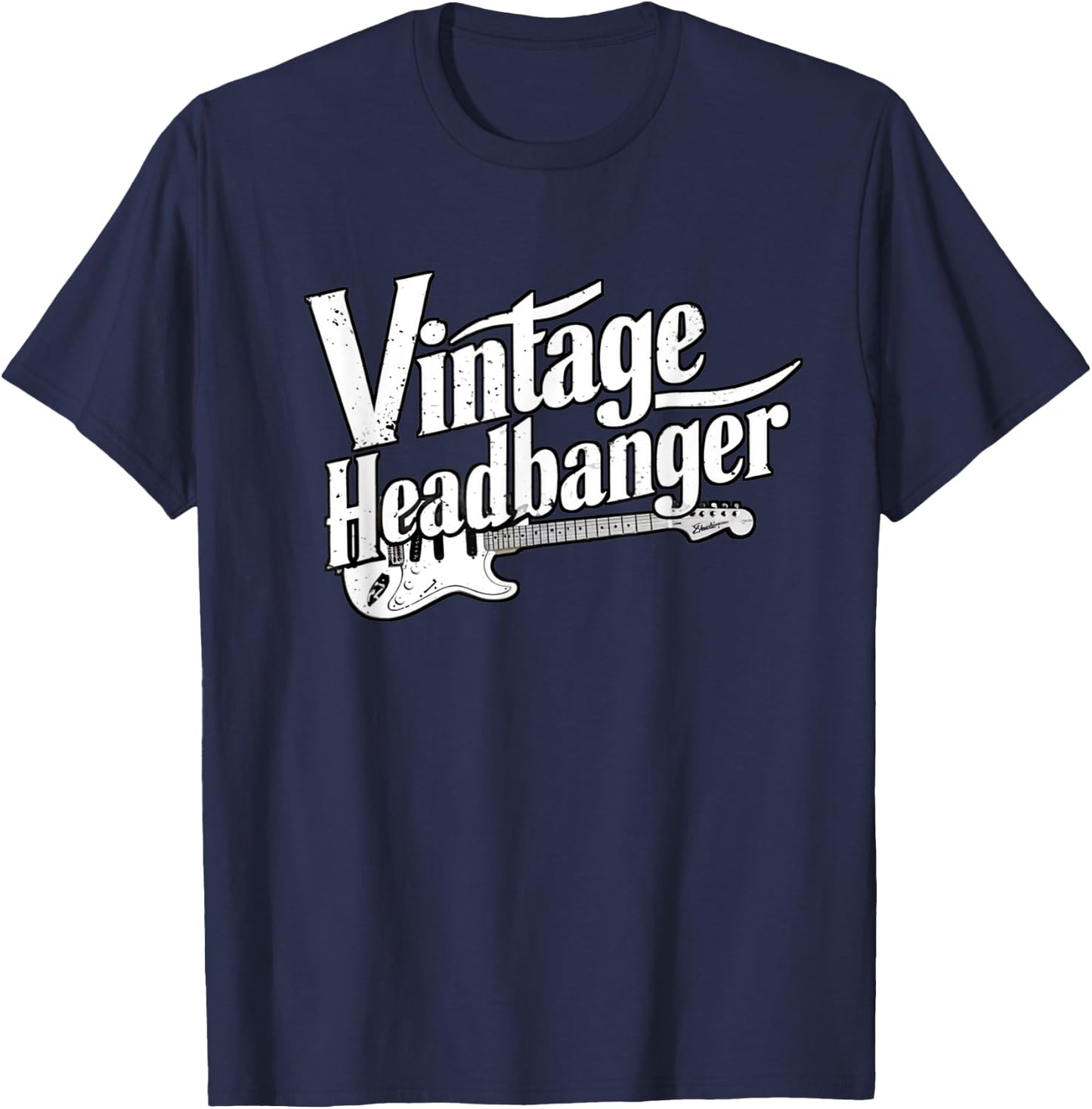 Vintage Headbanger 80's Heavy Metal Music Lovers Funny T-Shirt - T-Shirt | Navy