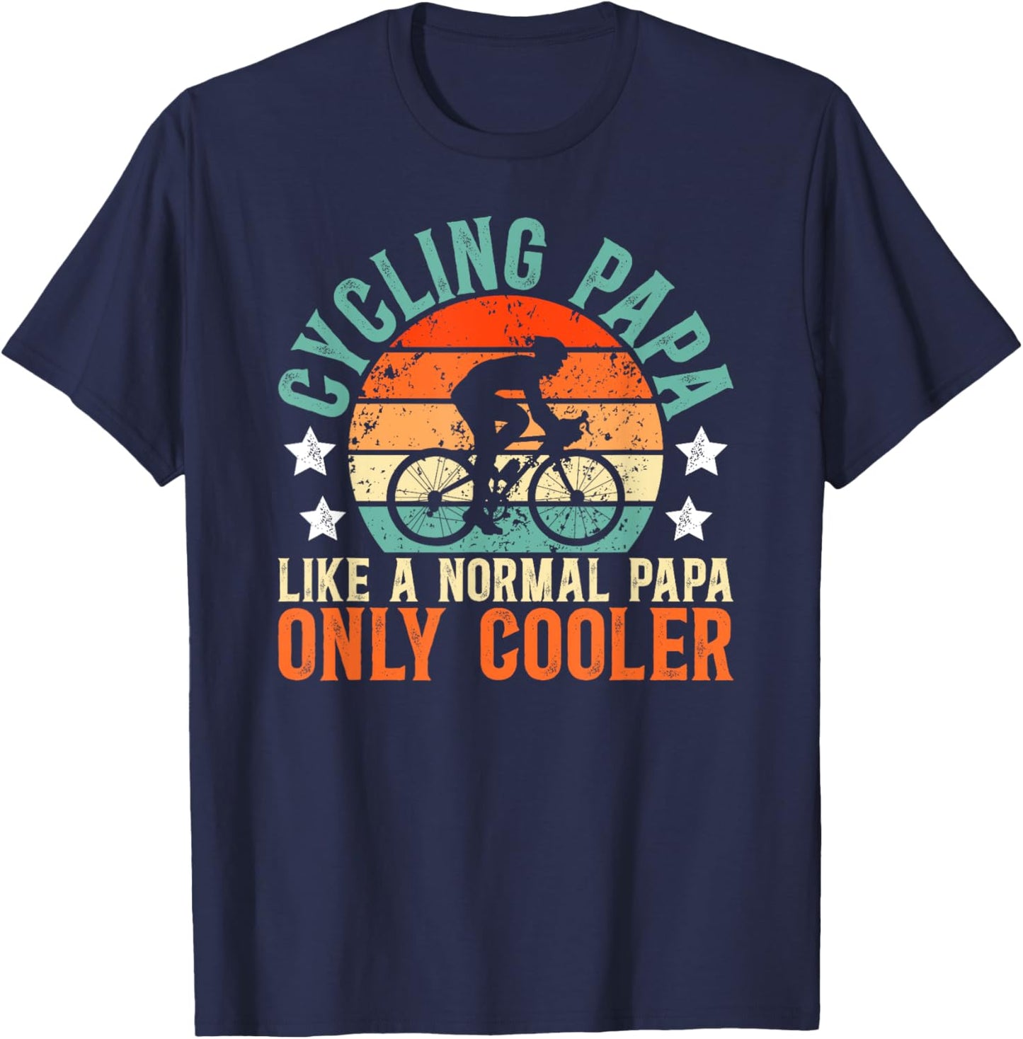 Cool Cycling Papa Grandpa Bicycle Papa Cyclist Papa T-Shirt - T-Shirt | Navy