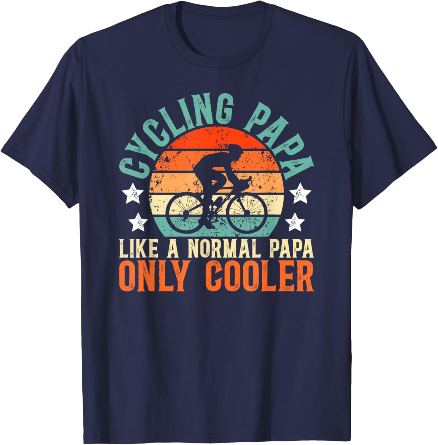 Cool Cycling Papa Grandpa Bicycle Papa Cyclist Papa T-Shirt - T-Shirt | Navy