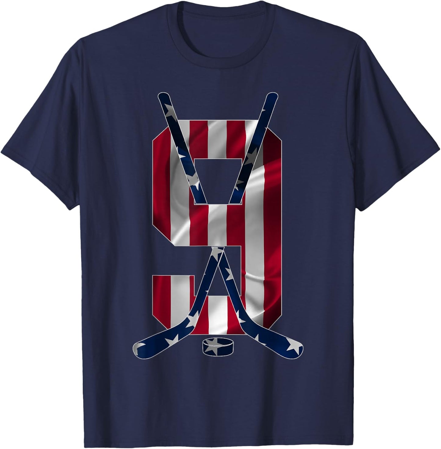 Number 9 Years Ice Hockey 9th Birthday T-Shirt - T-Shirt | Navy