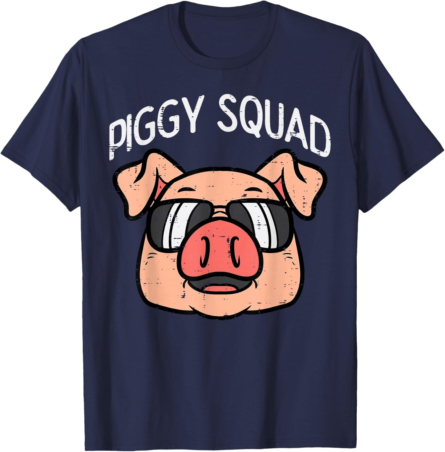 Piggy Squad Funny Pig Farmer Hog Farm Animal Men Women Kids T-Shirt - T-Shirt | Navy