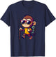 Hiking Monkey With Backpack And Walking Stick T-Shirt - T-Shirt | Navy