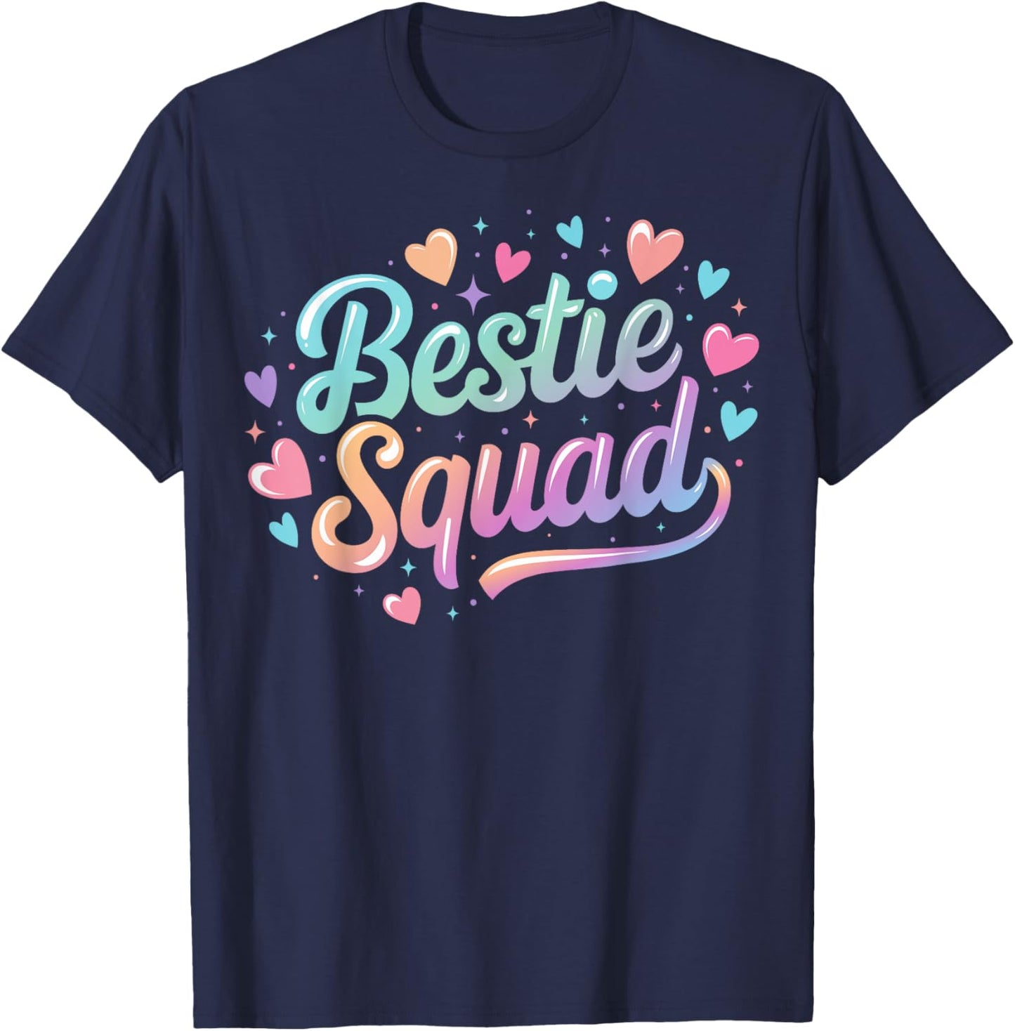 Funny Tie Dye Best Friend Matching Bestie Squad BFF Cute T-Shirt - T-Shirt | Navy