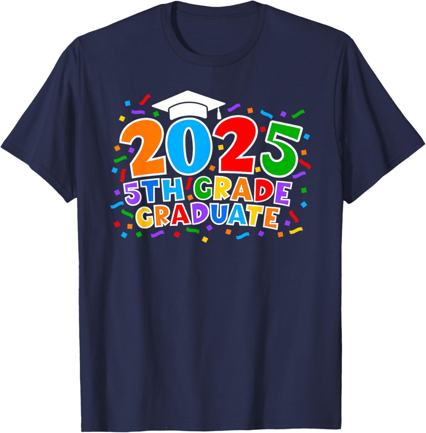 5th Fifth Grade Graduate 2025 Graduation Class Of 2025 Kids T-Shirt - T-Shirt | Navy