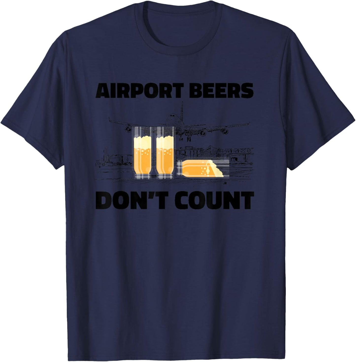Airport Beers Don’t Count T-Shirt - T-Shirt | Navy