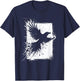Black Crow Raven Bird Silhouette Splash T-Shirt - T-Shirt | Navy
