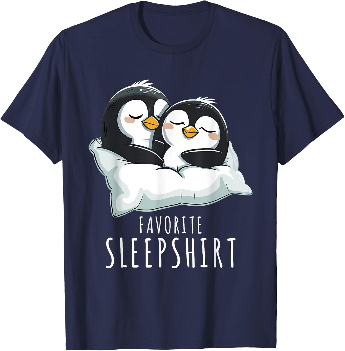Couples Penguin Pajama Favourite Sleepshirt Penguins , Small, Black T-Shirt - T-Shirt | Navy