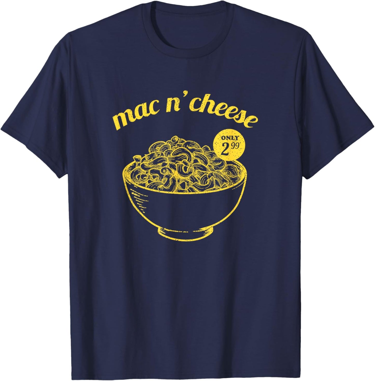 Mac n Cheese - Retro Vintage Mac n'cheese T-Shirt - T-Shirt | Navy