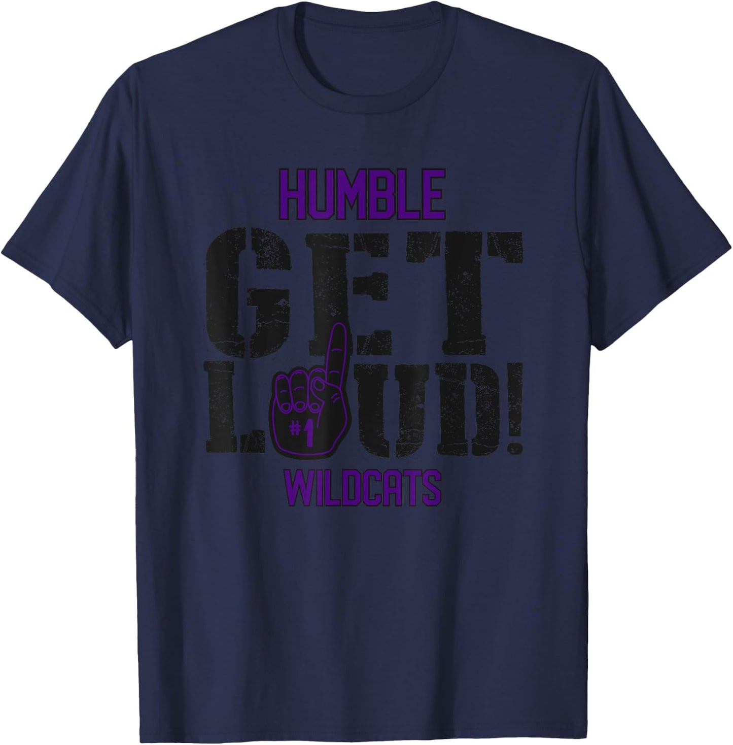 Humble High School GET LOUD Wildcats T-Shirt - T-Shirt | Navy