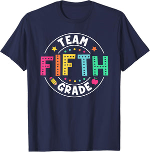 Team Fifth Grade Teacher Kids Back To School 5th Grade Squad T-Shirt - T-Shirt | Navy