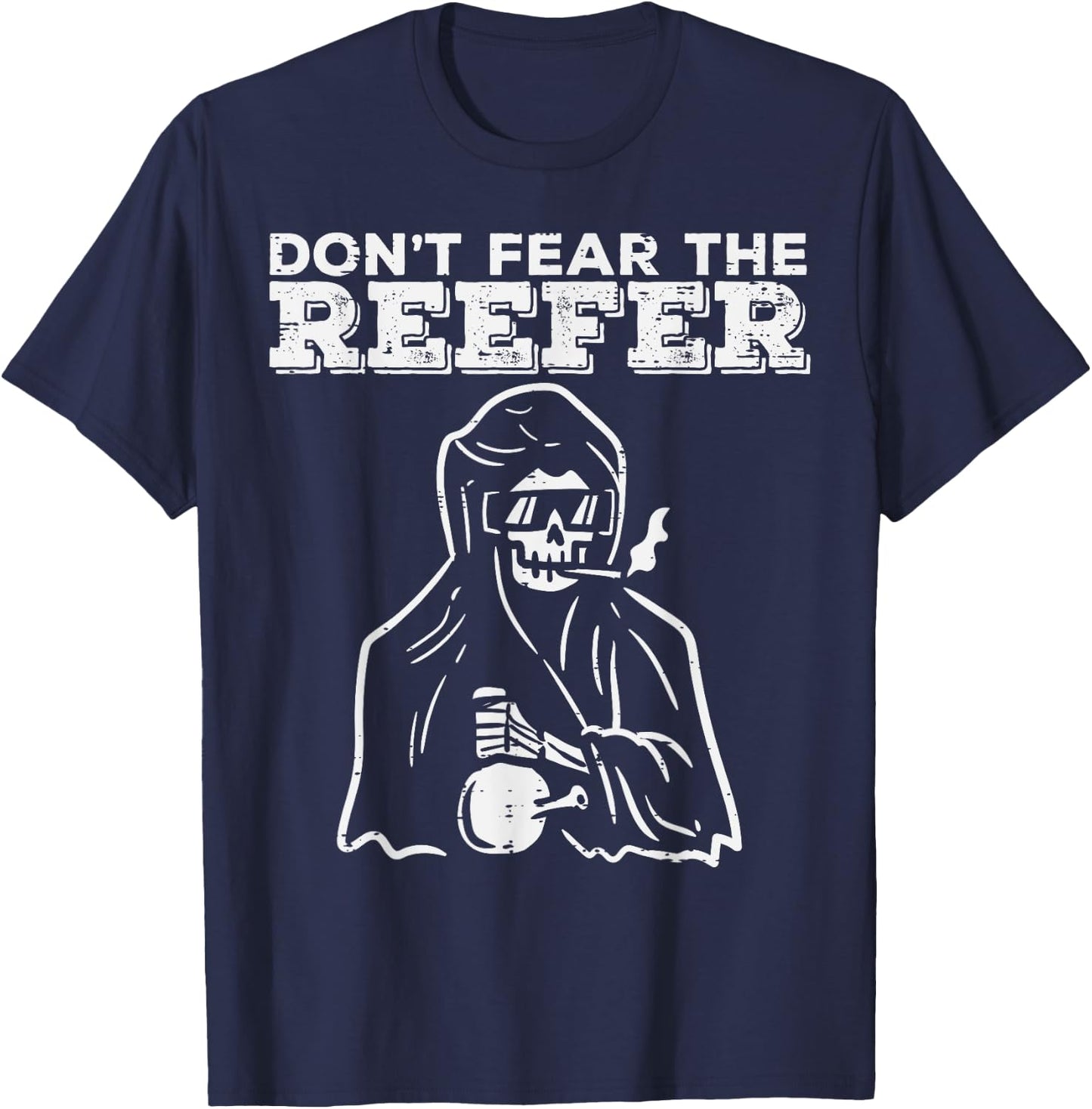 Halloween Dont Fear Reefer Grim Reaper Funny Costume Men T-Shirt - T-Shirt | Navy