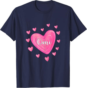 Valentine’s Day Lovely Omi Heart T-Shirt - T-Shirt | Navy
