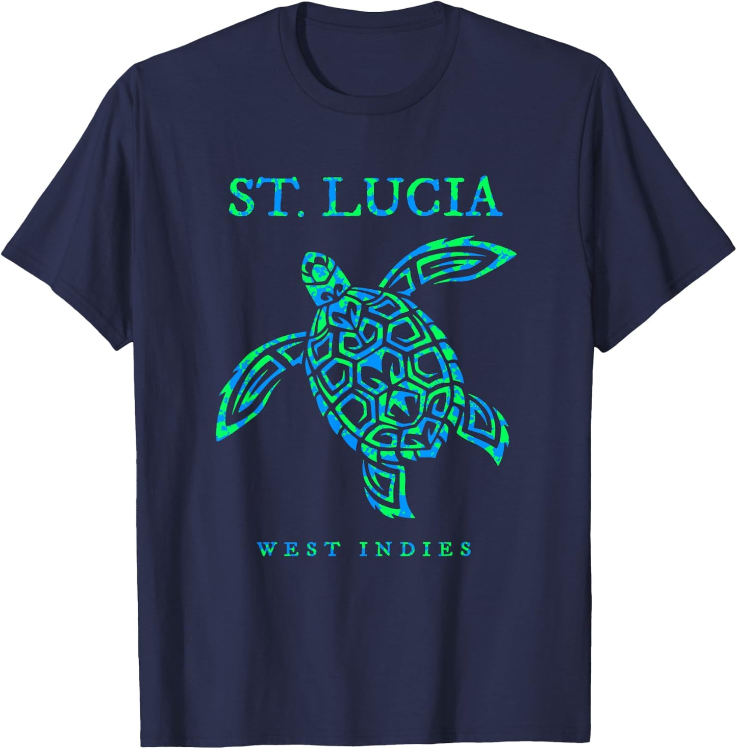 St Lucia Sea Turtle Travel Cruise Vacation Souvenir T-Shirt - T-Shirt | Navy