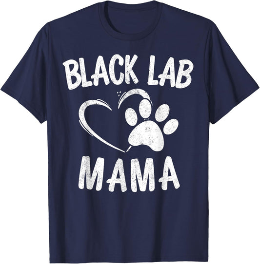 Fun Black Lab Mama Gift Dog Owner Apparel Labrador Mom T-Shirt - T-Shirt | Navy
