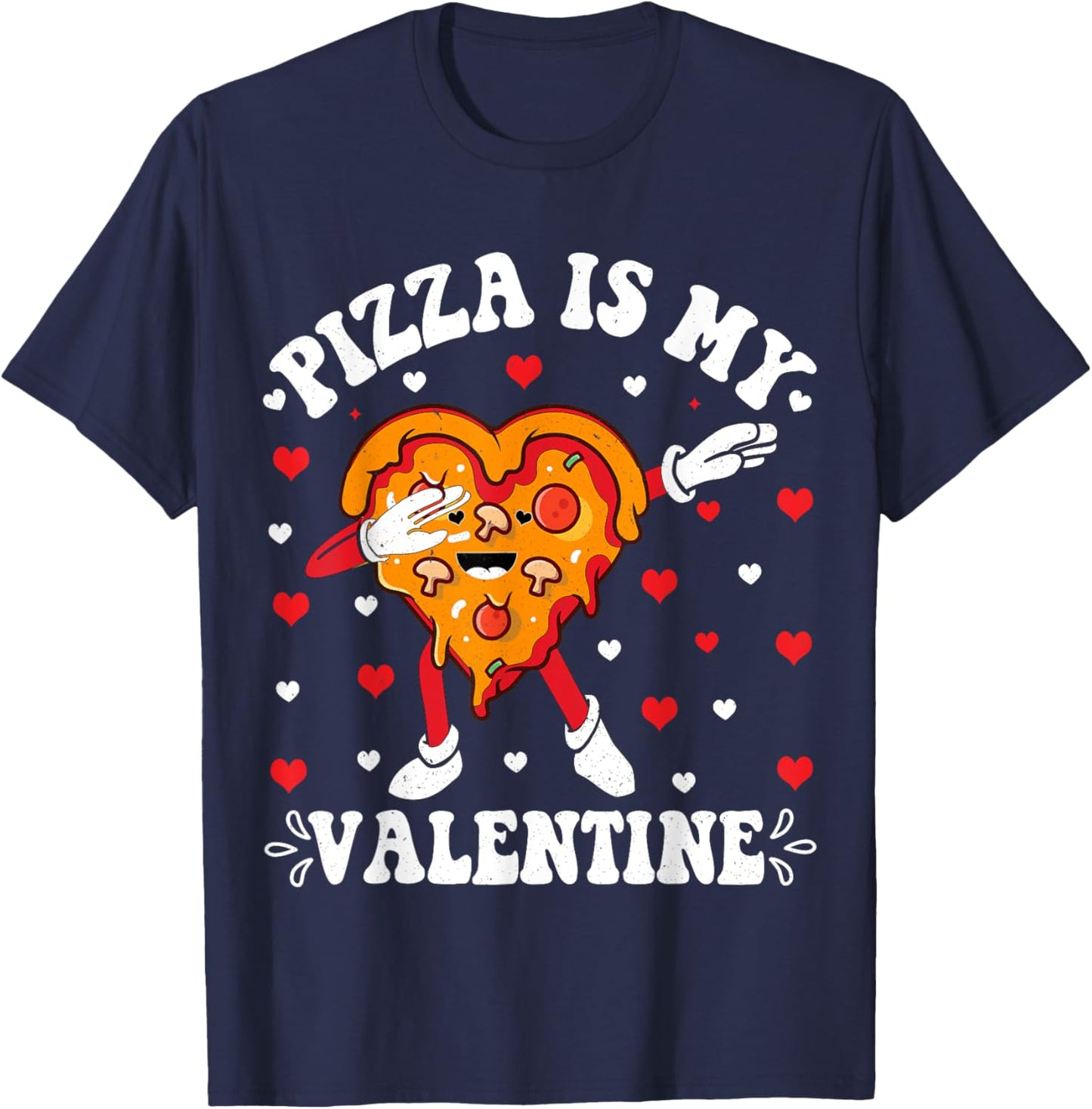 Pizza Is My Valentine Funny Valentines Day Boys Kids T-Shirt - T-Shirt | Navy