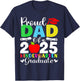 Proud Dad Of 2025 Kindergarten Graduate T-Shirt - T-Shirt | Navy