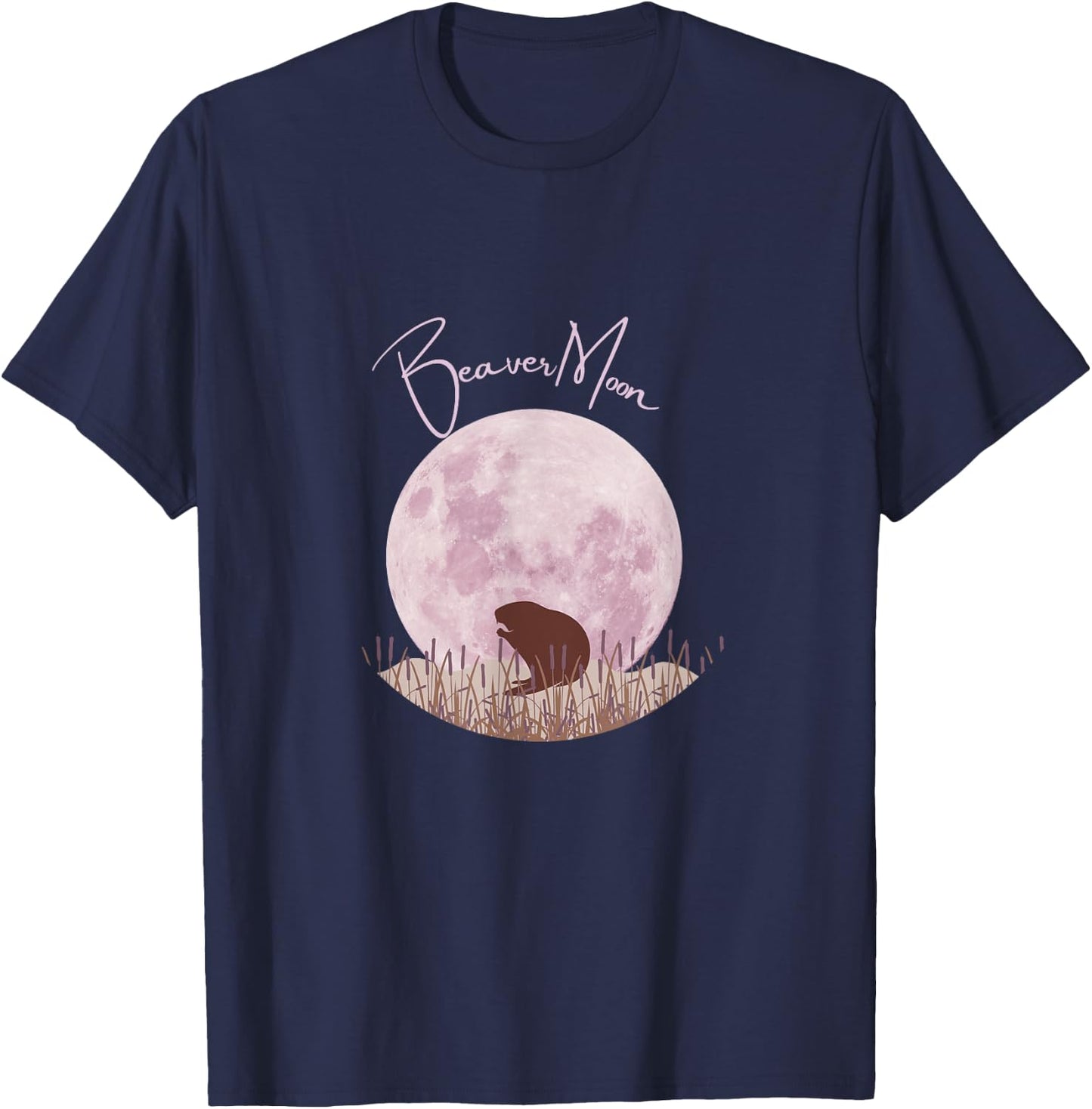 Full Beaver Moon Calendar 2025 Tops, Clothing & Accessories T-Shirt - T-Shirt | Navy