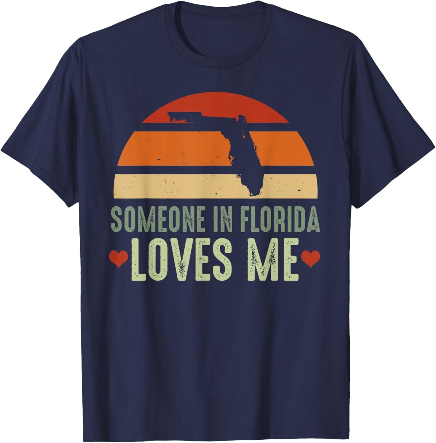Someone In Florida Loves Me Retro Vintage State T-Shirt - T-Shirt | Navy