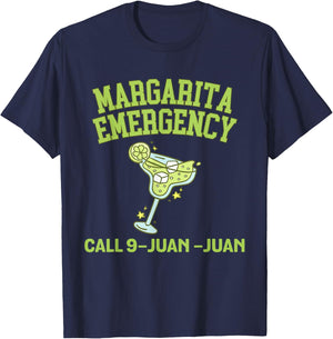 Margarita Call 9 Juan Juan Funny Fiesta Drinking T-Shirt - T-Shirt | Navy