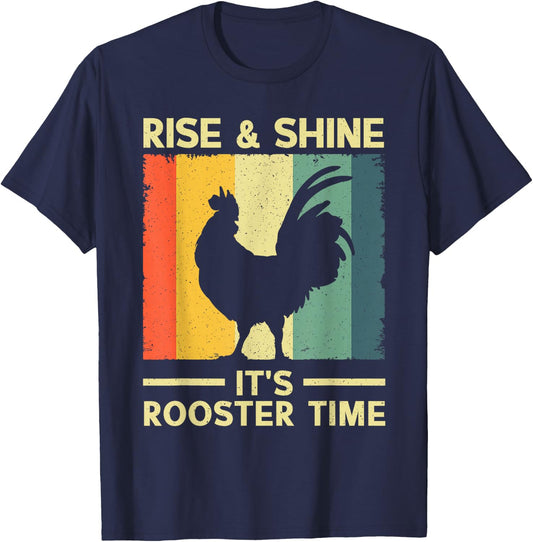 Best Rooster Design Women Kids Chicken Rooster Lover T-Shirt - T-Shirt | Navy