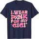Retro Groovy I Wear Pink For My Gigi Breast Cancer Awareness T-Shirt - T-Shirt | Navy