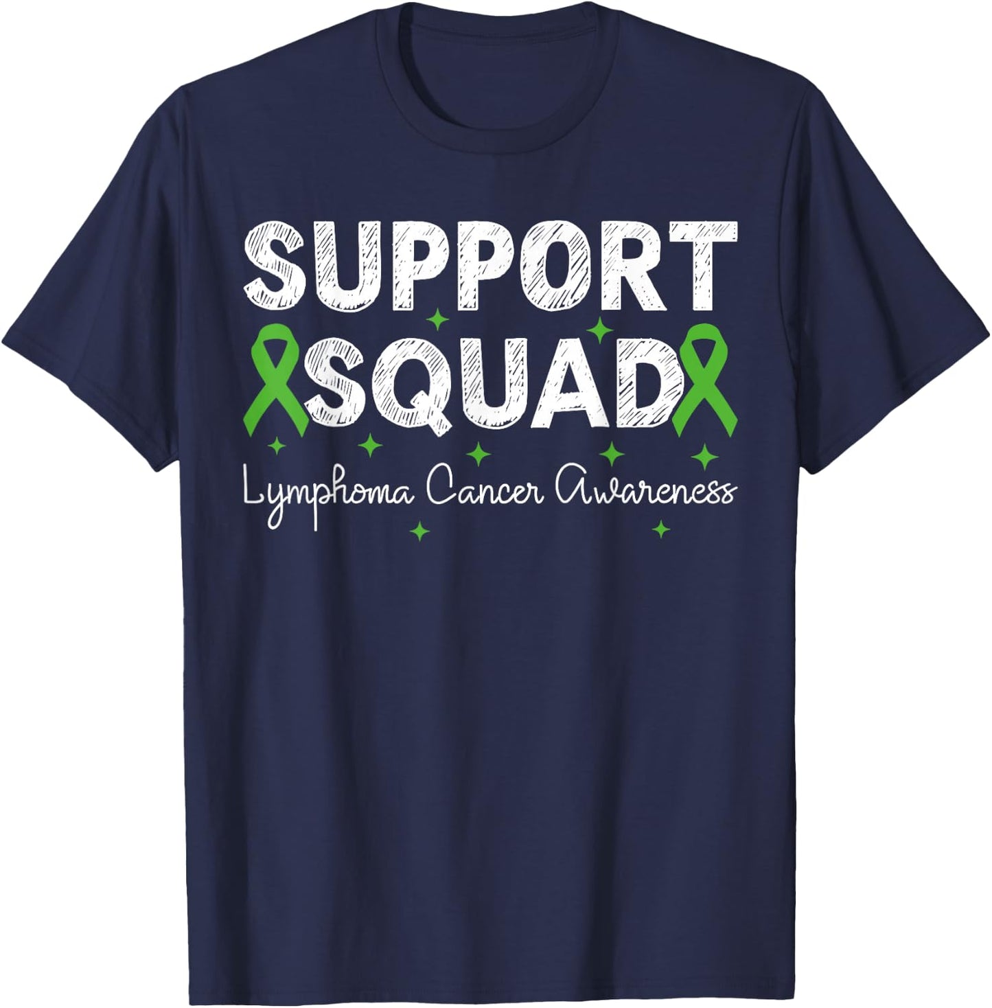 Support Squad Non Hodgkins Lymphoma Cancer Awareness T-Shirt - T-Shirt | Navy