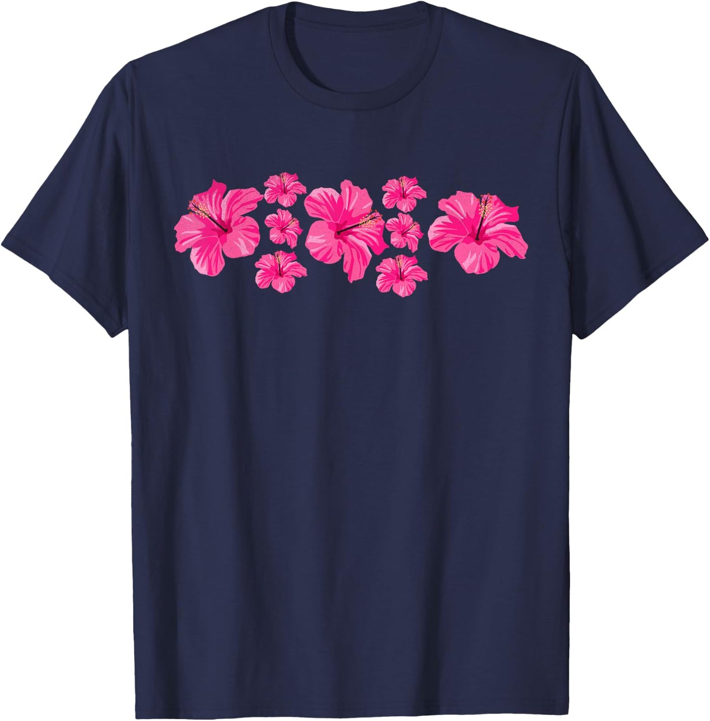 Hawaiian Aloha Hibiscus Flower Hawaii Surfer T-Shirt - T-Shirt | Navy