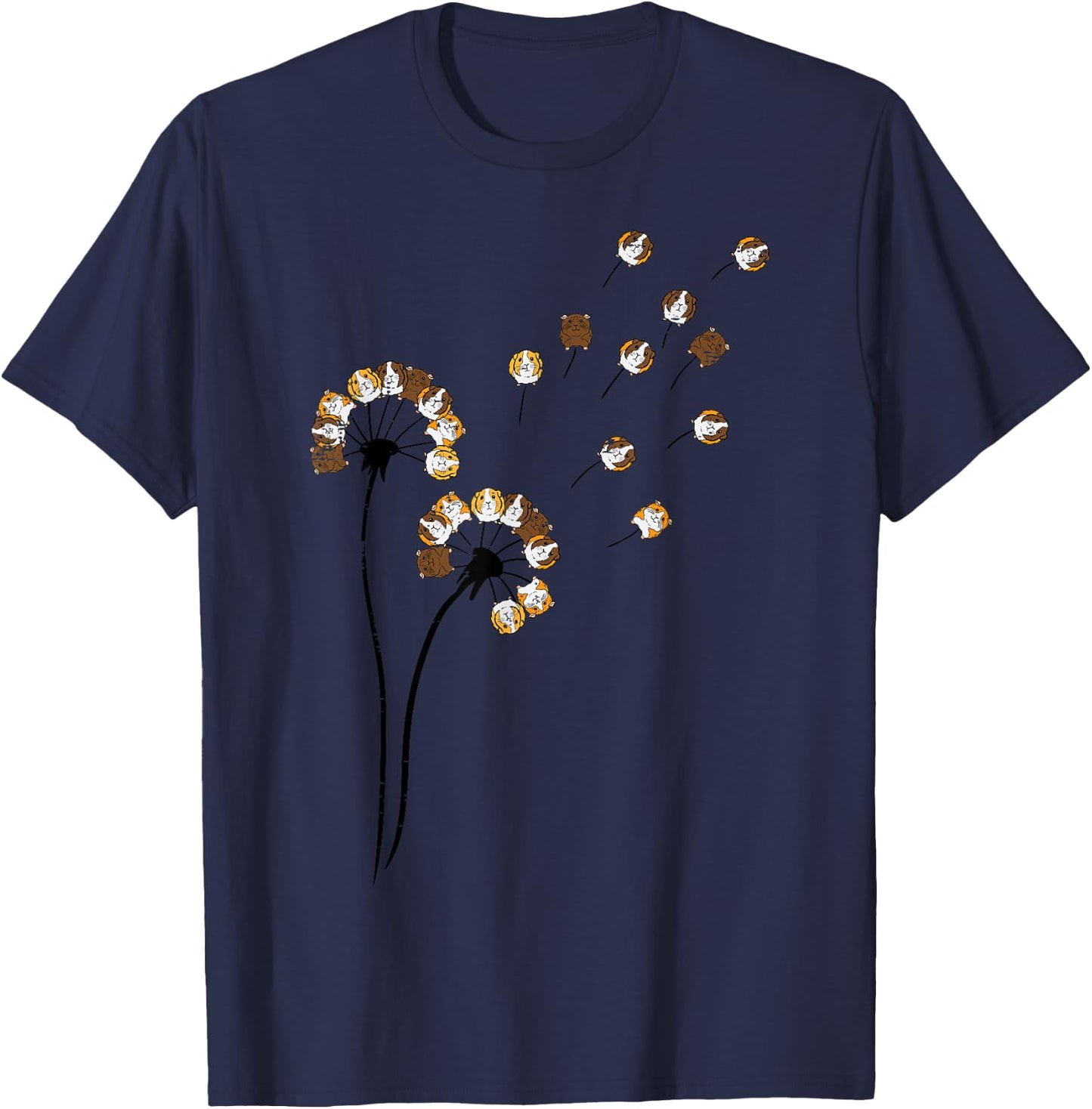 Guinea Pig Flower Dandelion Cavy Lover Women Girls Kids Men T-Shirt - T-Shirt | Navy