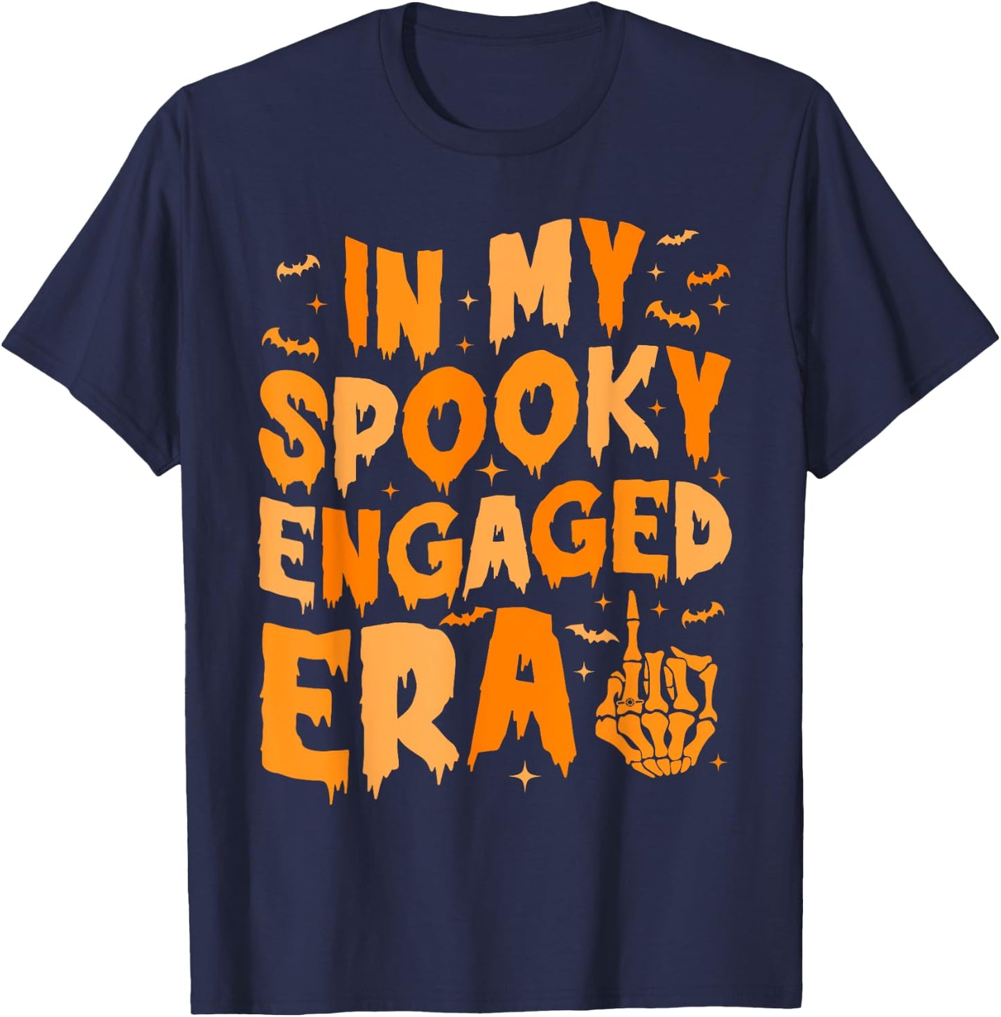 In My Spooky Engaged Era Gothic Engagement Party T-Shirt - T-Shirt | Navy