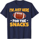 Funny I'm Just Here for The Snacks Football T-Shirt - T-Shirt | Navy