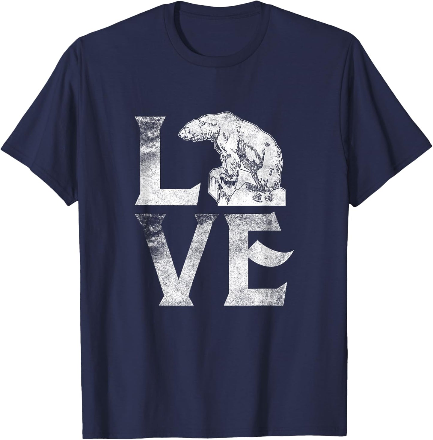 Love Polar Bears Cute White Bear Gift Climate Change T-Shirt - T-Shirt | Navy