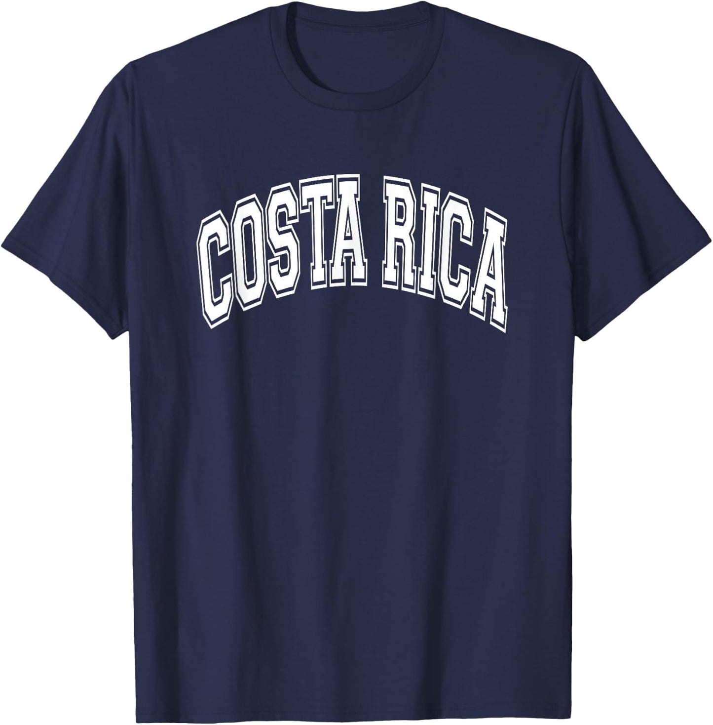 Costa Rica Arched White Text T-Shirt - T-Shirt | Navy