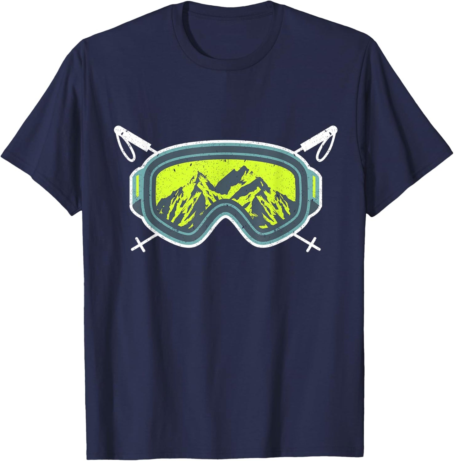 Ski Goggles Winter Skiing Sport Gear Mask Snow Mountain T-Shirt - T-Shirt | Navy