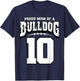 Proud Bulldog Football Mom Of Player 10 T-Shirt - T-Shirt | Navy