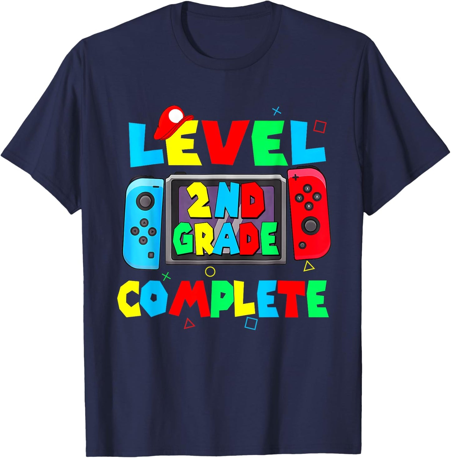 Level 2nd grade complete last day of school video game T-Shirt - T-Shirt | Navy