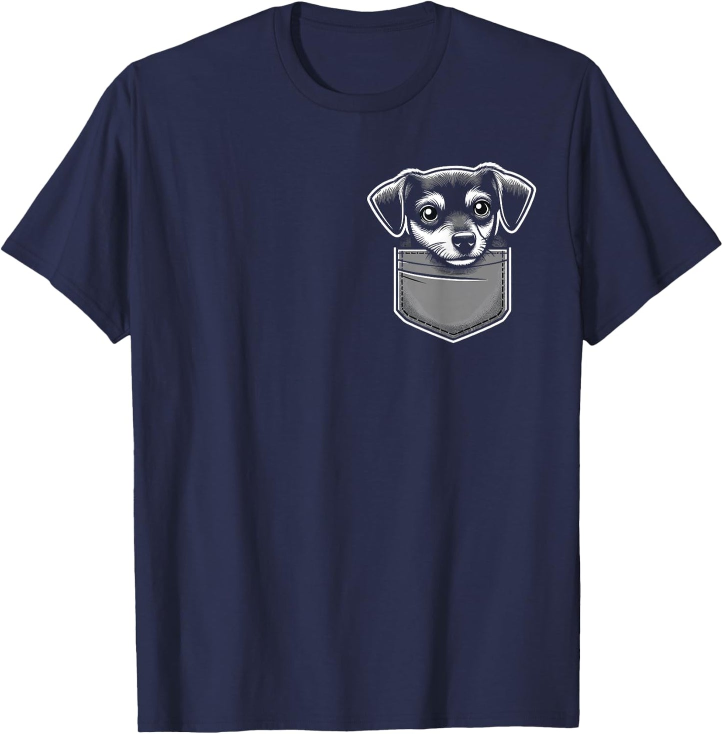 shirt with dog in pocket, dog shirts, Funny dog , cute dogs T-Shirt - T-Shirt | Navy