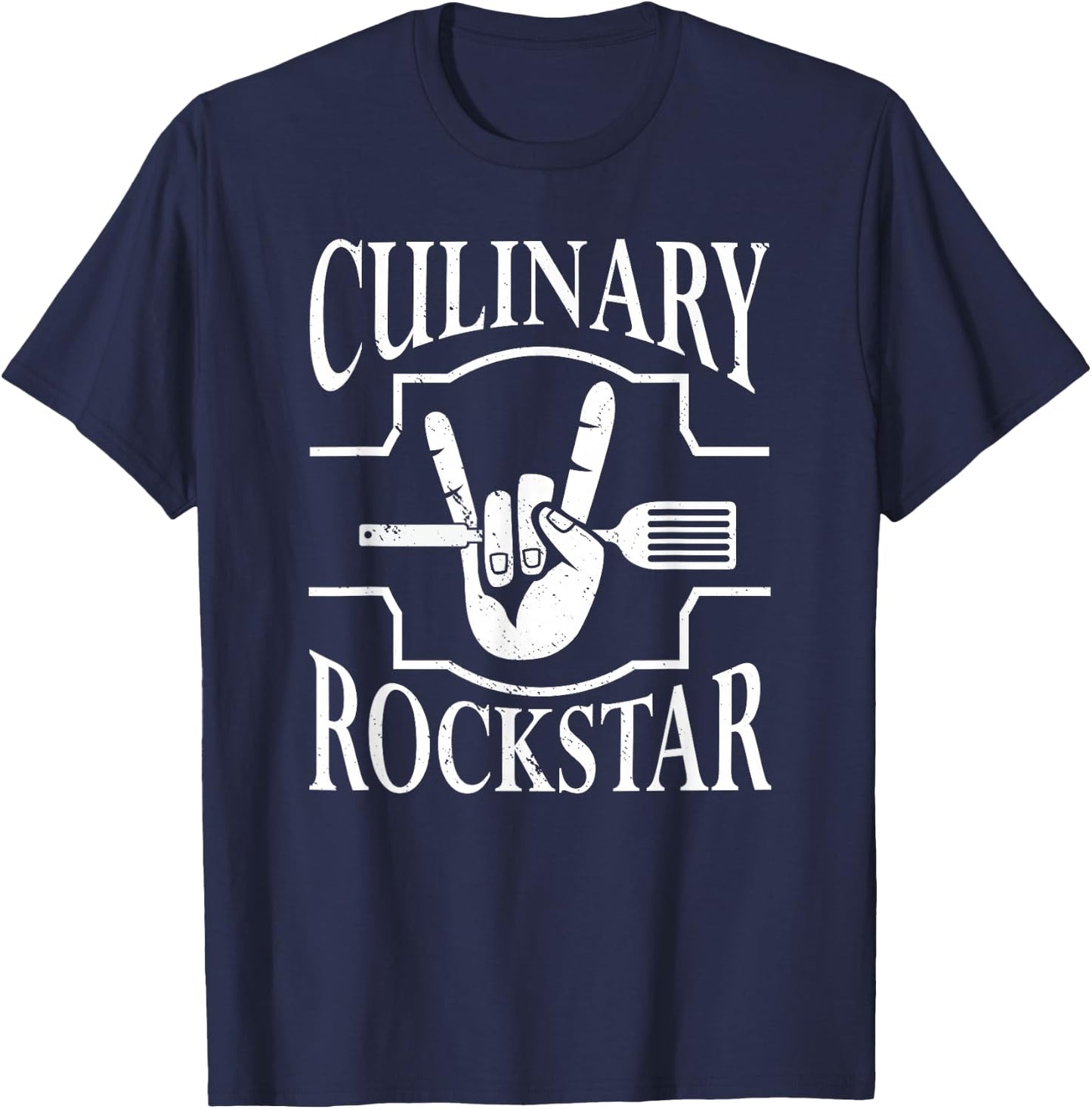 Culinary Rockstar Funny Chef Cooking T-Shirt - T-Shirt | Navy
